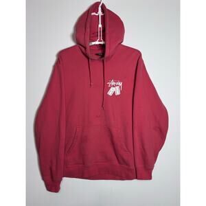Stüssy Red Dice Domino Faded Logo Pullover Hoodie Size Medium Men's Streetwear